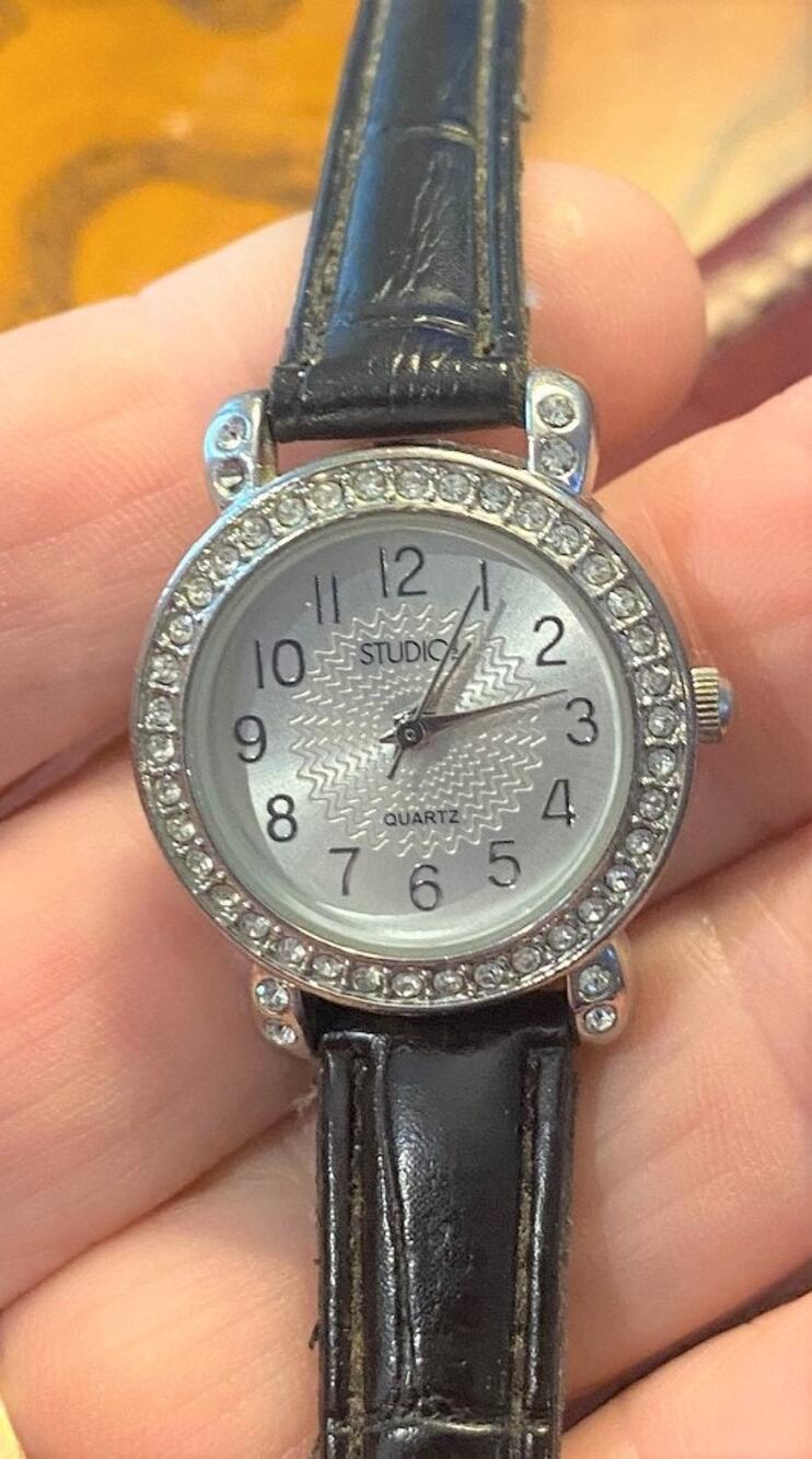 Women's 27mm Silver Tone Studio Time Watch, Crystal Accents